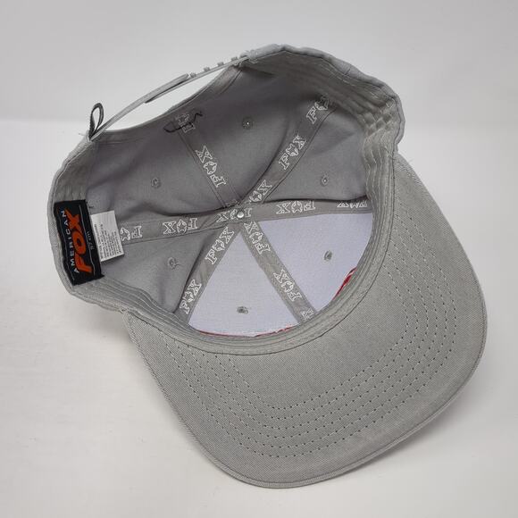 American Fox Snapback Cap Gray One Size Adjustable Embroidered 6 Panel - Picture 7 of 9
